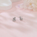 wholesale 925 Sterling Silver Elegant Moissanite-studded Silver Earrings With Twisted Vine Design-0-4