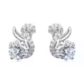 wholesale 925 Sterling Silver Elegant Moissanite-studded Silver Earrings Wholesale With Twisted Vine Design-0-1