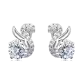 wholesale 925 Sterling Silver Elegant Moissanite-studded Silver Earrings Wholesale With Twisted Vine Design-0-0