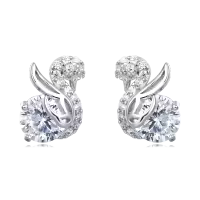 wholesale 925 Sterling Silver Elegant Moissanite-studded Silver Earrings Wholesale With Twisted Vine Design-style