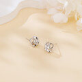 wholesale 925 Sterling Silver Elegant Floral Moissanite Stud Earrings In Sterling Silver-0-5