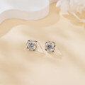 wholesale 925 Sterling Silver Elegant Floral Moissanite Stud Earrings In Sterling Silver-0-4