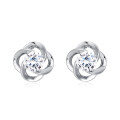 wholesale 925 Sterling Silver Elegant Floral Moissanite Stud Earrings In Sterling Silver-0-1