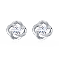 wholesale 925 Sterling Silver Elegant Floral Moissanite Stud Earrings In Sterling Silver-0-0