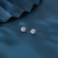 wholesale 925 Sterling Silver Elegant Silver Moissanite Halo Stud Earrings Wholesale With Pavé Accents-0-4