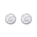 wholesale 925 Sterling Silver Elegant Silver Moissanite Halo Stud Earrings Wholesale With Pavé Accents-0-1