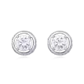 wholesale 925 Sterling Silver Elegant Silver Moissanite Halo Stud Earrings Wholesale With Pavé Accents-0-0