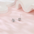 wholesale 925 Sterling Silver Elegant Six-prong Solitaire Moissanite Stud Earrings-0-3