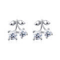wholesale 925 Sterling Silver Cherry Moissanite Earrings: Luxury Sterling Silver Statement Jewelry With Sparkling Gems-0-1