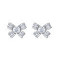 wholesale 925 Sterling Silver Elegant Floral Moissanite Earrings With Radiant Center Stones-0-1