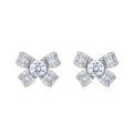 wholesale 925 Sterling Silver Elegant Floral Moissanite Earrings With Radiant Center Stones-0-0