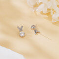wholesale 925 Sterling Silver Elegant Moissanite Butterfly Earrings With Sparkling Wings And Central Gemstone-0-5