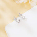 wholesale 925 Sterling Silver Elegant Moissanite Butterfly Earrings With Sparkling Wings And Central Gemstone-0-4