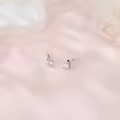 wholesale 925 Sterling Silver Elegant Moissanite Stud Earrings Wholesale With Silver Floral Design And Accent Gems-0-5