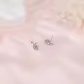 wholesale 925 Sterling Silver Elegant Moissanite Stud Earrings Wholesale With Silver Floral Design And Accent Gems-0-4