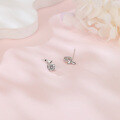 wholesale 925 Sterling Silver Elegant Moissanite Stud Earrings With Silver Floral Design And Accent Gems-0-4