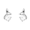 wholesale 925 Sterling Silver Elegant Moissanite Stud Earrings Wholesale With Silver Floral Design And Accent Gems-0-1