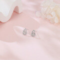 wholesale 925 Sterling Silver Elegant Moissanite Bow Earrings In Plated with White Gold Setting-0-5