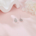 wholesale 925 Sterling Silver Elegant Moissanite Bow Earrings In Plated with White Gold Setting-0-4