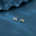wholesale 925 Sterling Silver Elegant Butterfly Gemstone Earrings With Plated With Gold Accents-0-4