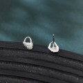 wholesale 925 Sterling Silver Elegant Silver Bow Earrings With Zircon-studded Accents-0-1