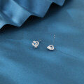 wholesale 925 Sterling Silver Elegant Heart-shaped Zircon Accent Silver Stud Earrings-0-3