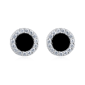 wholesale 925 Sterling Silver **luxury Zircon Hoop Earrings: Elegant Circular Design With Sparkling Gemstones**-0-0