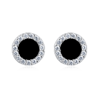 wholesale 925 Sterling Silver **luxury Zircon Hoop Earrings: Elegant Circular Design With Sparkling Gemstones**-style