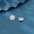 wholesale 925 Sterling Silver Elegant Floral Zircon Earrings-0-4