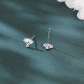 wholesale 925 Sterling Silver Elegant Triple Pear Zircon V-shape Plated with White Gold Stud Earrings-0-5