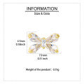wholesale 925 Sterling Silver Elegant Butterfly Crystal Stud Earrings With Gold Accents-0-3