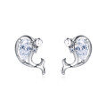 wholesale 925 Sterling Silver Heart-shaped Teardrop Gemstone Silver Earrings-0-1