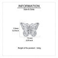 wholesale 925 Sterling Silver Elegant Sterling Silver Butterfly Stud Earrings With Intricate Cut-out Wings And Sparkling Accents-0-3