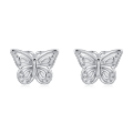 wholesale 925 Sterling Silver Elegant Sterling Silver Butterfly Stud Earrings With Intricate Cut-out Wings And Sparkling Accents-0-5