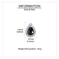 wholesale 925 Sterling Silver Elegant Teardrop Earrings With Black Gemstone And Zircon Accents-0-3