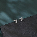 wholesale 925 Sterling Silver Elegant Zircon Bow Earrings In Plated with White Gold-0-4
