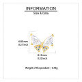 wholesale 925 Sterling Silver **butterfly Zircon Earrings In 18k Plated With Gold**-0-3