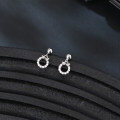 wholesale 925 Sterling Silver Elegant Silver Bow Earrings With Zircon Accents-0-5