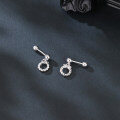 wholesale 925 Sterling Silver Elegant Silver Bow Earrings With Zircon Accents-0-4