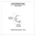 wholesale 925 Sterling Silver **silver Crescent Moon Earrings With Star-studded Crystal Accents**-0-3