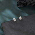 wholesale 925 Sterling Silver Silver Zircon Lucky Cat Earrings – Adorable Charm With Sparkling Accents-0-4