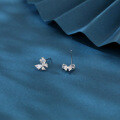 wholesale 925 Sterling Silver Starburst Zircon Earrings In Silver Setting-0-4
