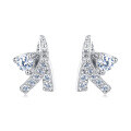 wholesale 925 Sterling Silver Elegant Silver Starfish Earrings With Zircon Accents-0-1