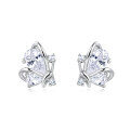wholesale 925 Sterling Silver Sparkling Zircon Earrings: Symmetrical Design With Central Gemstones And Accent Stones-0-1