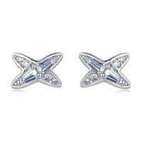 wholesale 925 Sterling Silver Elegant Star-shaped Zircon Earrings In Sterling Silver-style