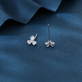 wholesale 925 Sterling Silver Elegant Floral Stud Earrings With Sparkling Gemstones On Velvet Background-0-1