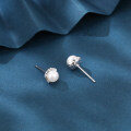 wholesale 925 Sterling Silver Elegant Pearl Stud Earrings In Silver Floral Setting-0-1