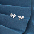 wholesale 925 Sterling Silver Elegant Zircon Bow Stud Earrings – Luxurious Sterling Silver Jewelry-0-4