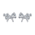wholesale 925 Sterling Silver Elegant Zircon Bow Stud Earrings – Luxurious Sterling Silver Jewelry-0-5