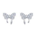 wholesale 925 Sterling Silver Elegant Zircon Butterfly Stud Earrings In Sterling Silver-0-0